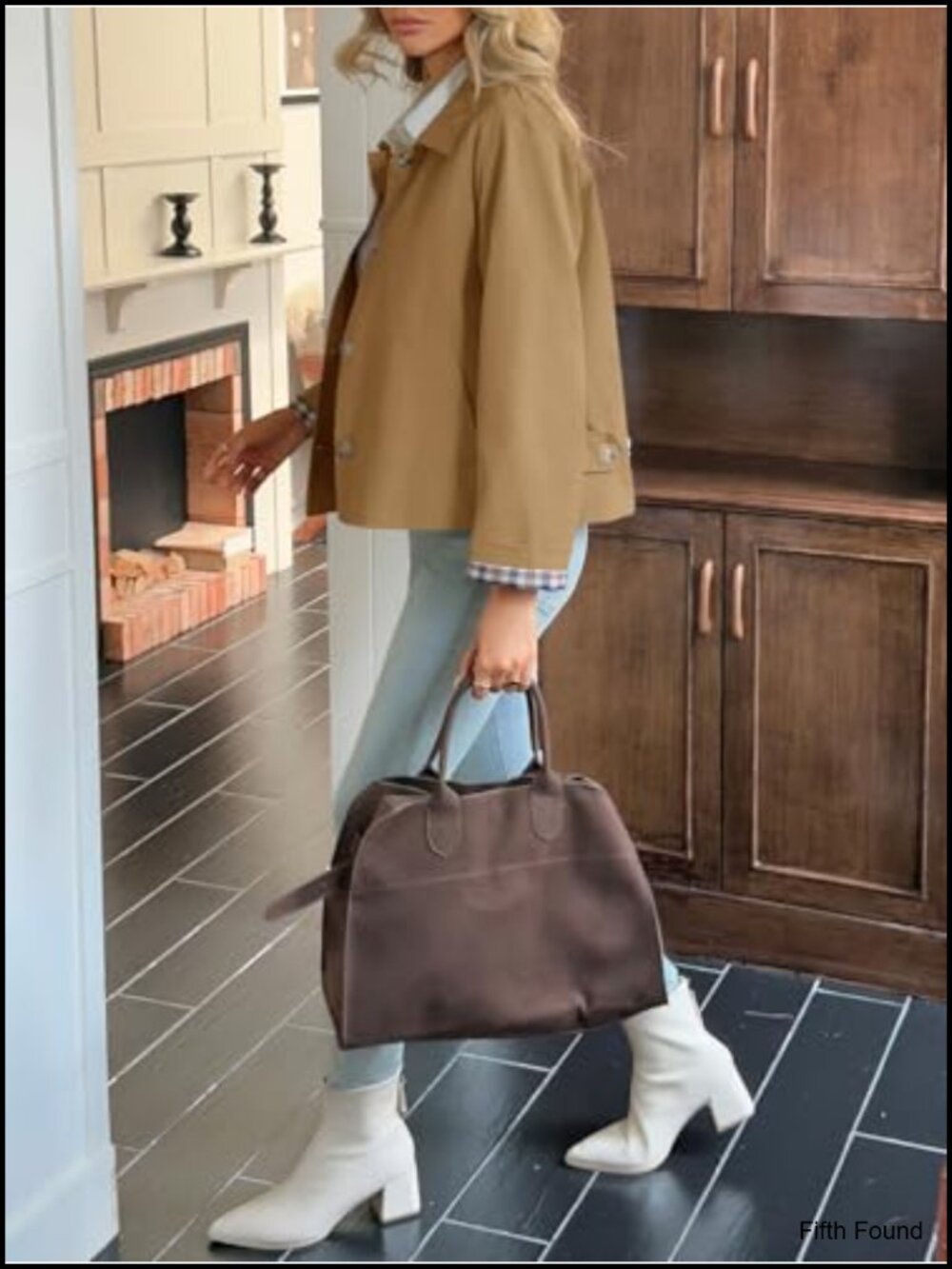 Cropped Trench Coat Lightweight Single Breasted Jacket Women Fall Spring - Picture 5 of 6